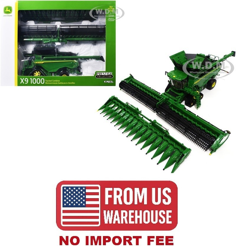 ERTL, Combine Harvester John Deere X9 1000 on Crawler Chassis with 2 Cutters -..