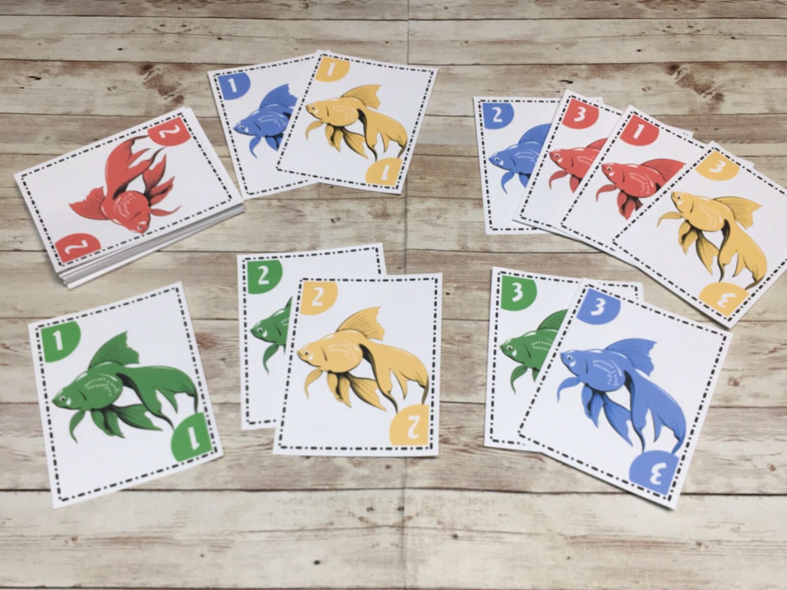 Gold fish Card Game - 52 Cards Deck - Letters Teaching supplies