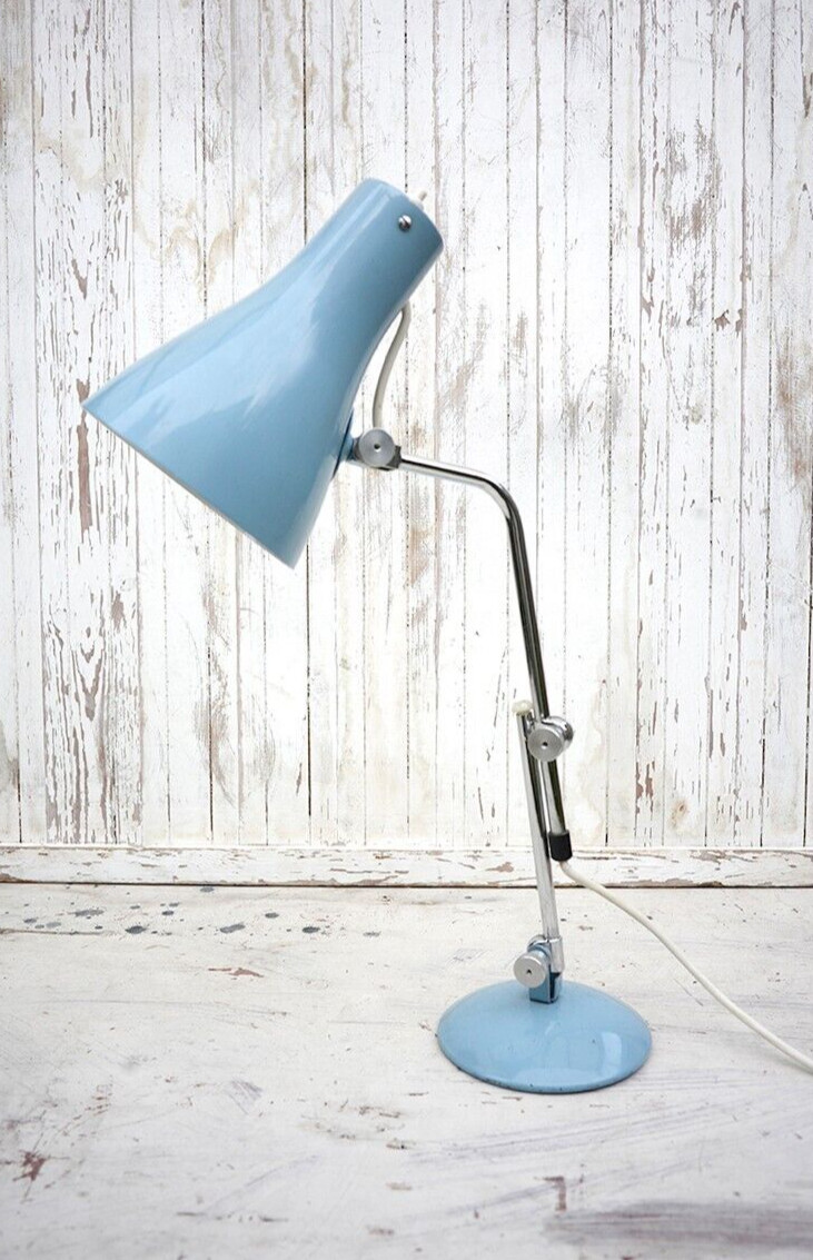 Vintage Hadril Horstmann desk lamp adjustable anglepoise - rare blue
