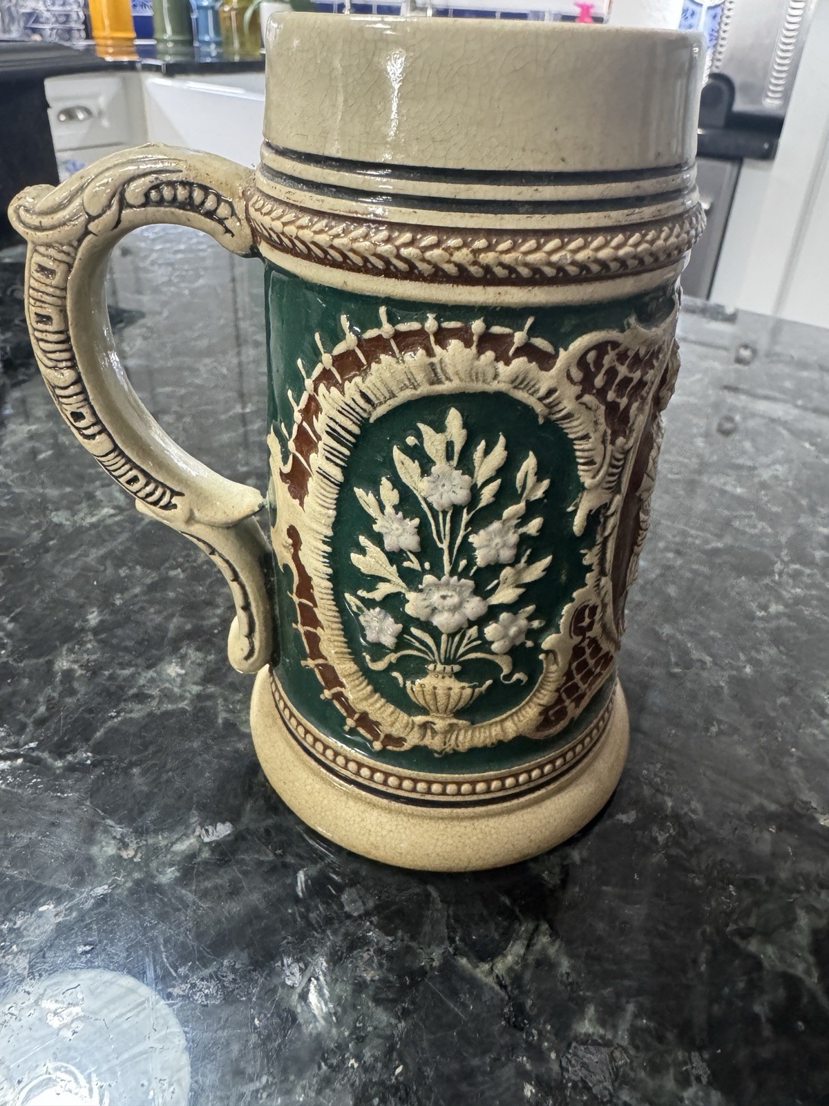 German Metallach .3L Beer Stein Vintage 'Lovers and Dancers' Theme