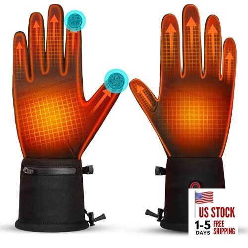 Heated Gloves for Men Women Rechargeable Waterproof Electric Mens L hiking