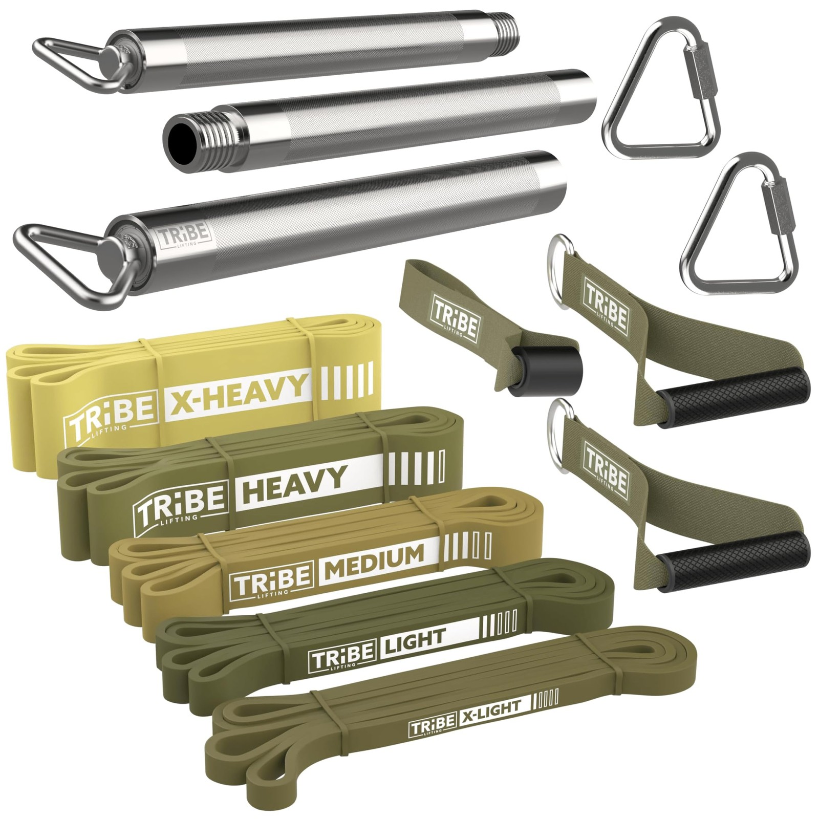 Resistance Bands Set of 5 with Handles Door Anchor and Bar Tribe Lifting Working