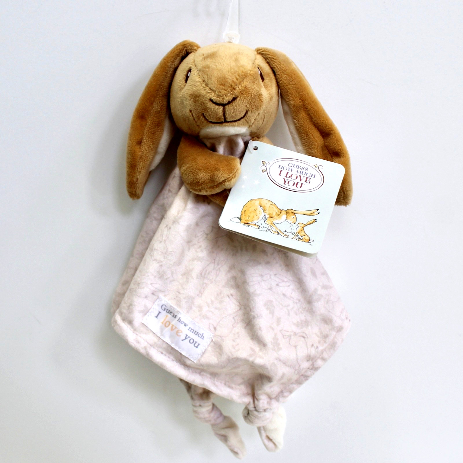Guess How Much I Love You Nutbrown Hare Bunny Lovey Security Blanky Beige 12"