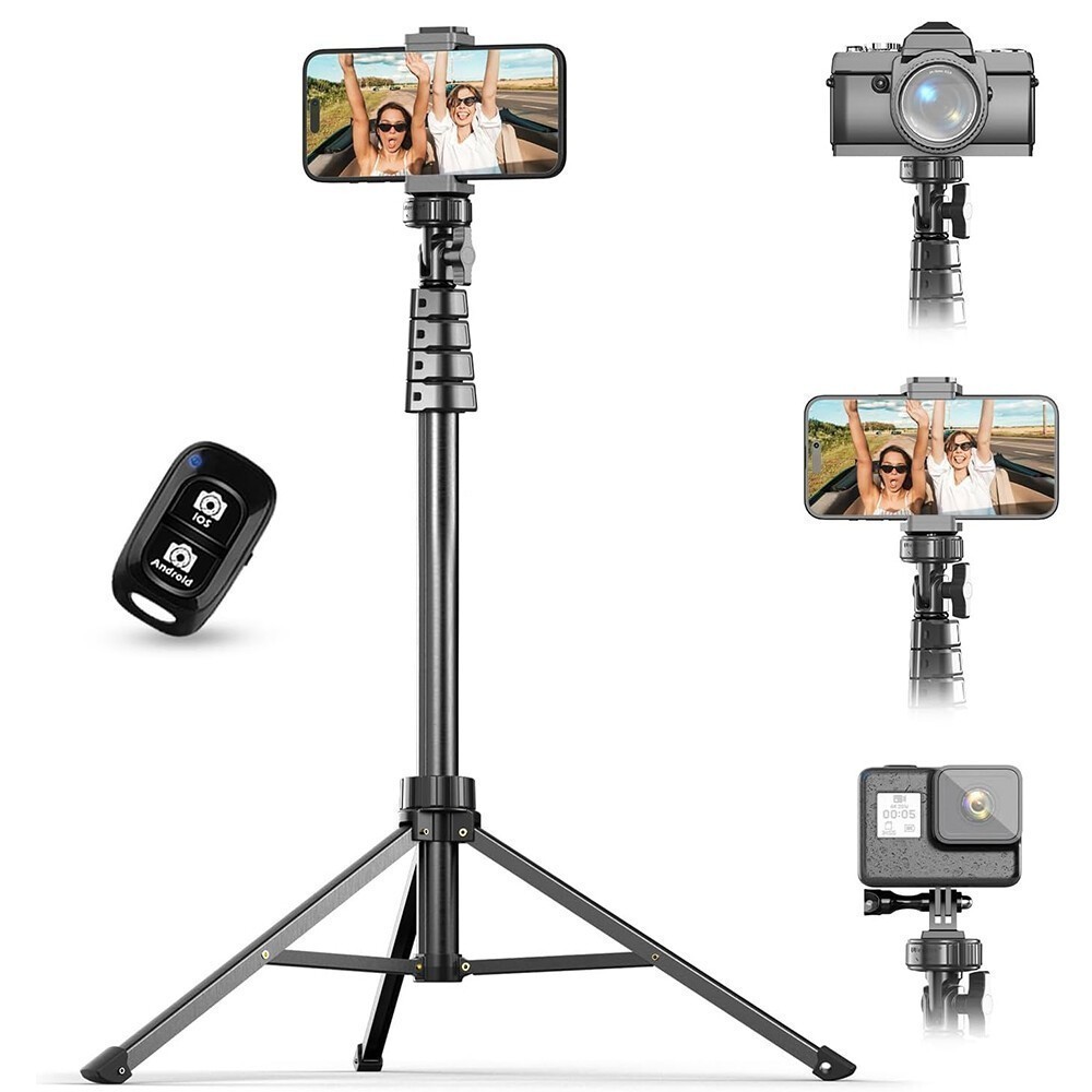62-inch Selfie Stick Tripod Stand for Cell Phone with Remote For iPhone Samsung