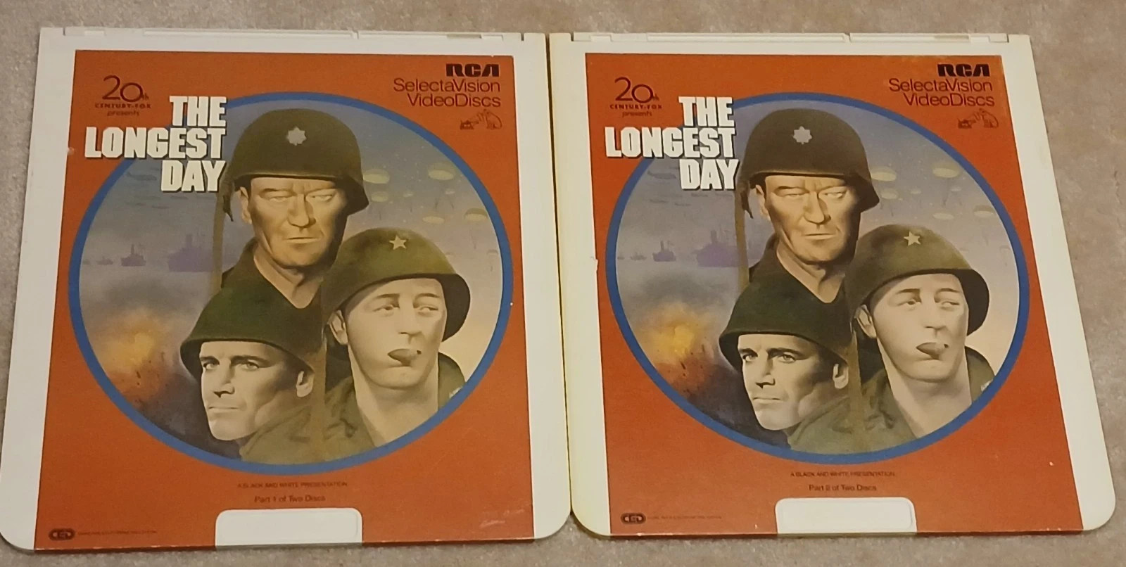 The Longest Day 2 disc Movie 1981 CED Videodisc CED Format Film John Wayne,