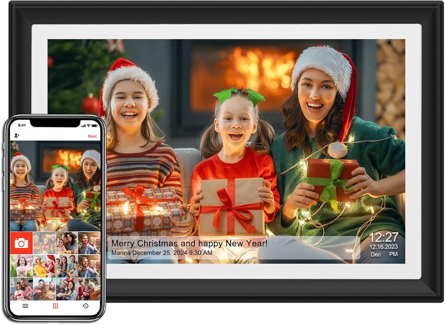 SSAWIFIFRAME Digital Picture Frame 32GB, 10.1 Inch WiFi Digital Photo Frame