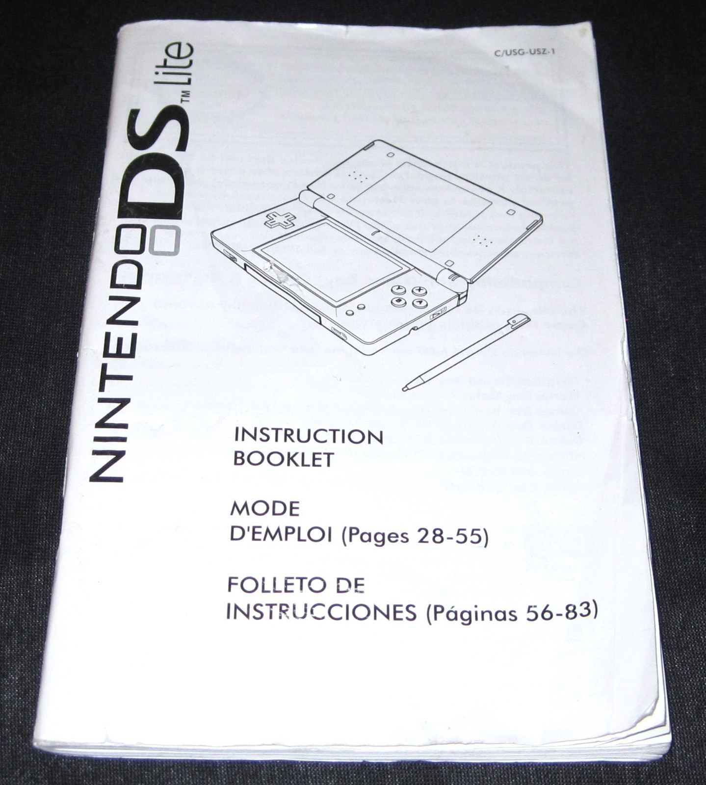 Nintendo DS Lite - Manual Only - C/USG-USZ-1