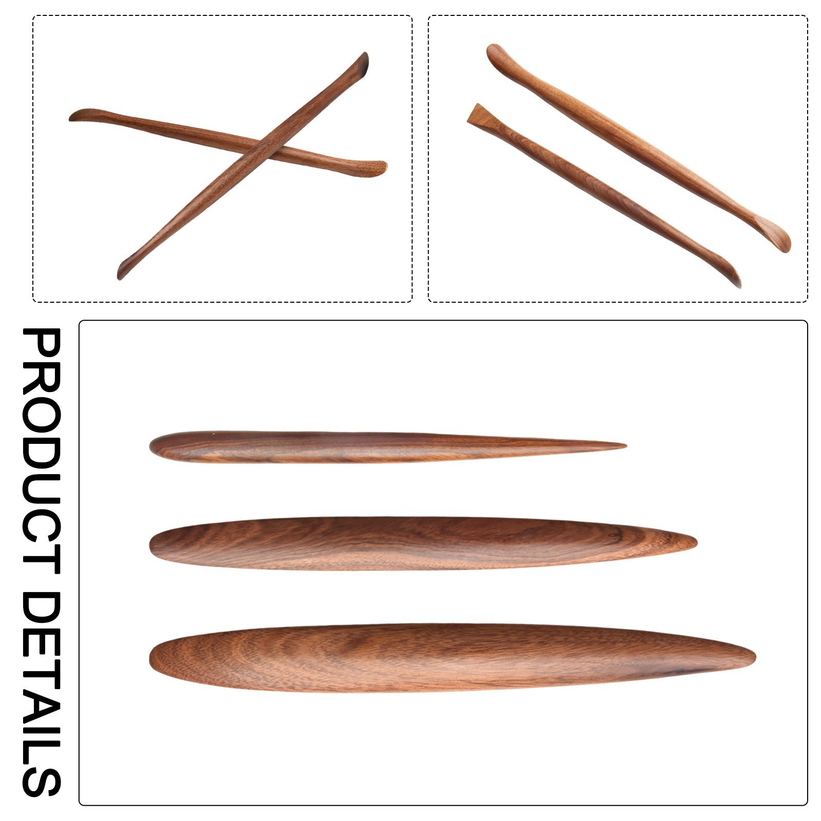 Handcrafted Mahogany Clay Tools for Finely Carved Sculptures and Pottery