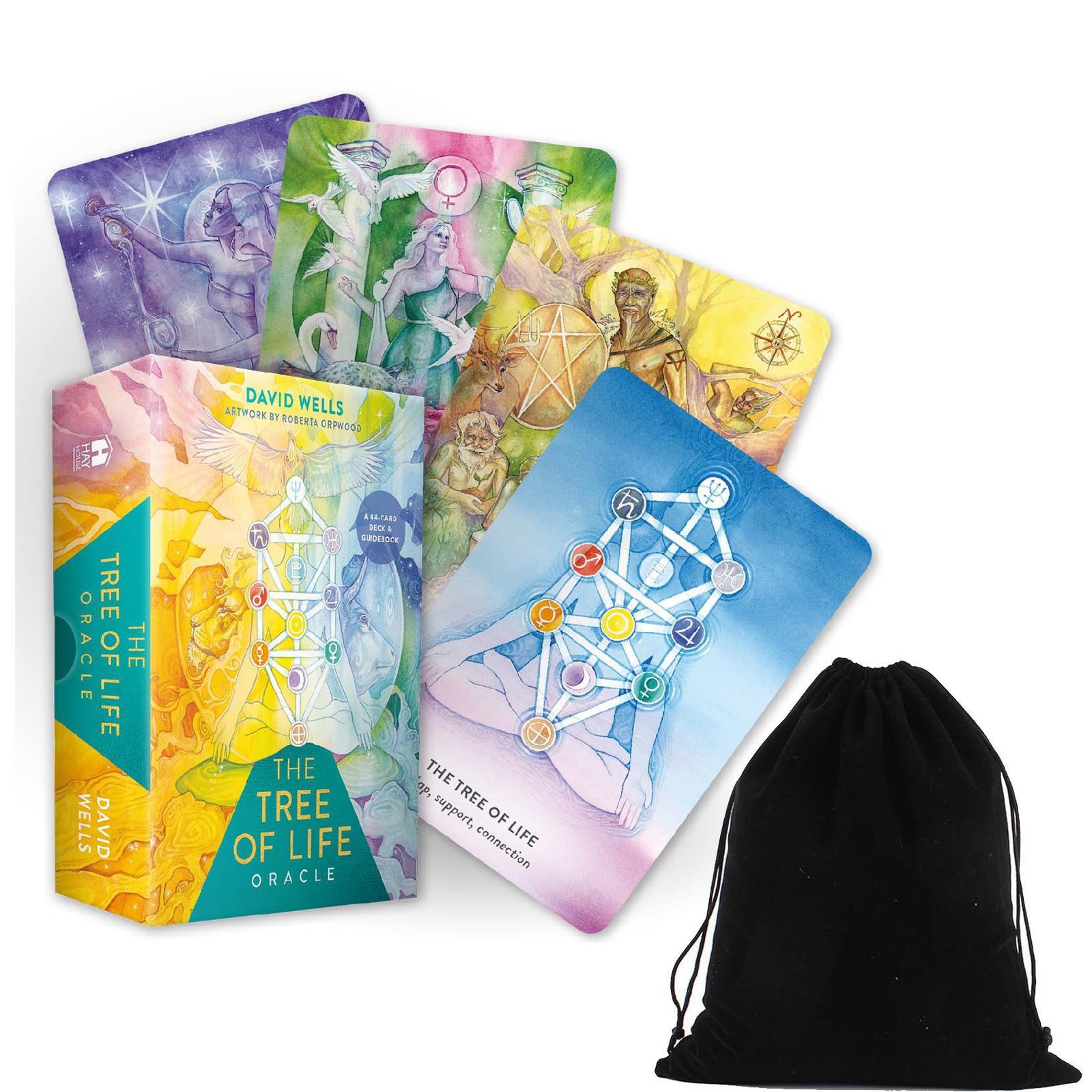 Spiritual Oracle Card Deck - Tree Of Life Theme With Guide And Bag