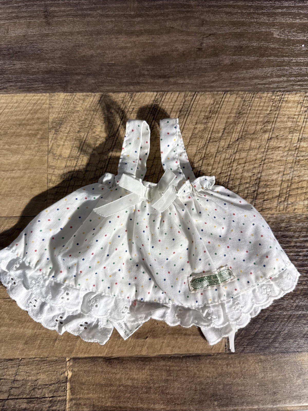 Vintage Cabbage Patch Kids Koosas Clothes Yellow Rainbow Overalls Polkadot Top