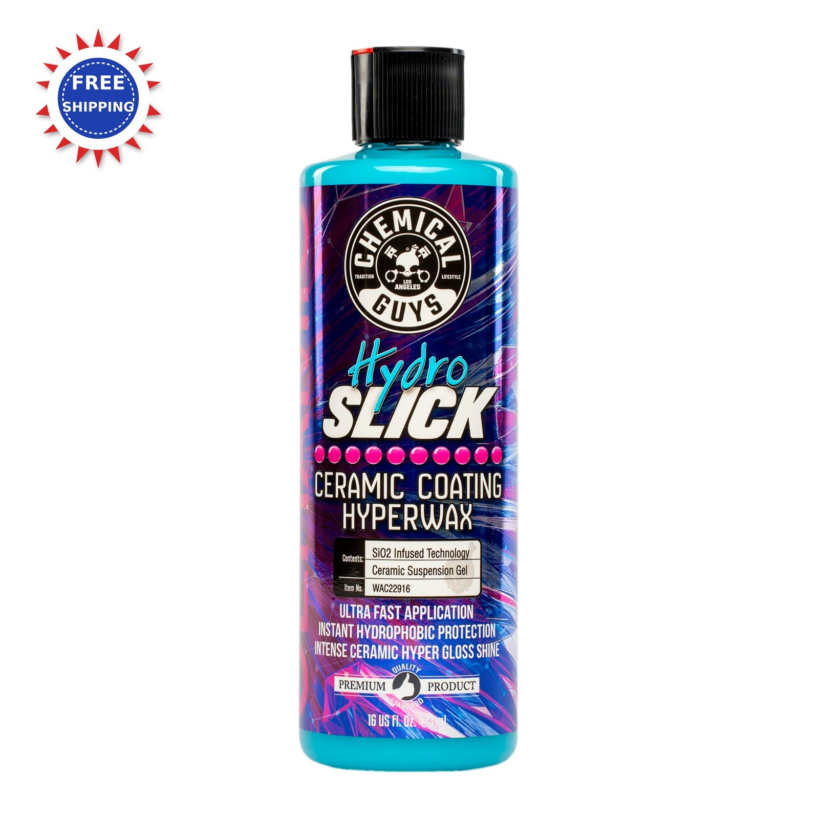 Chemical Guys HydroSlick Intense Gloss SiO2 Ceramic Coating - 16 Fl Oz Pack