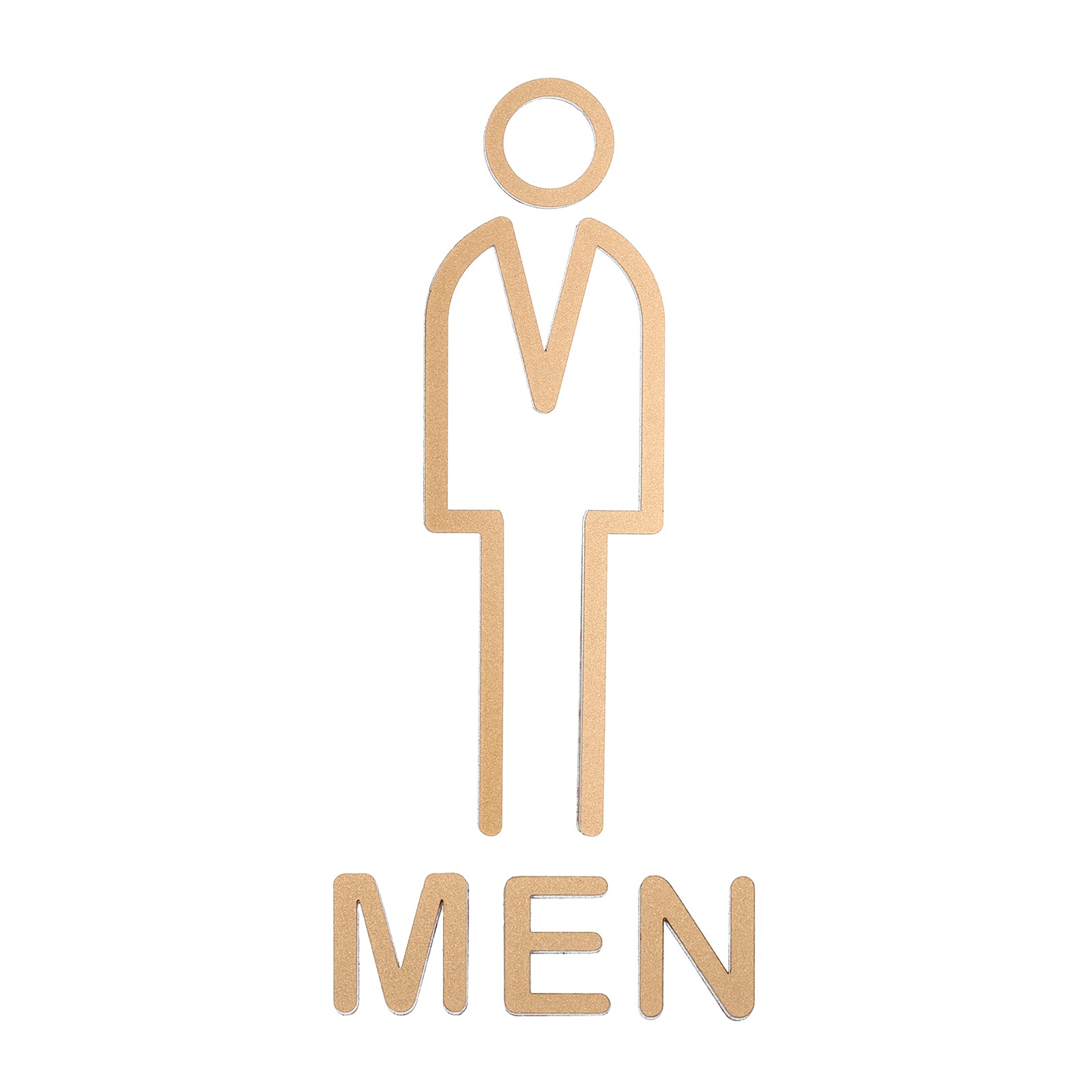 7.9" Bathroom Sign, 1 Pack of Decorative Stickers, Style 2 Gold