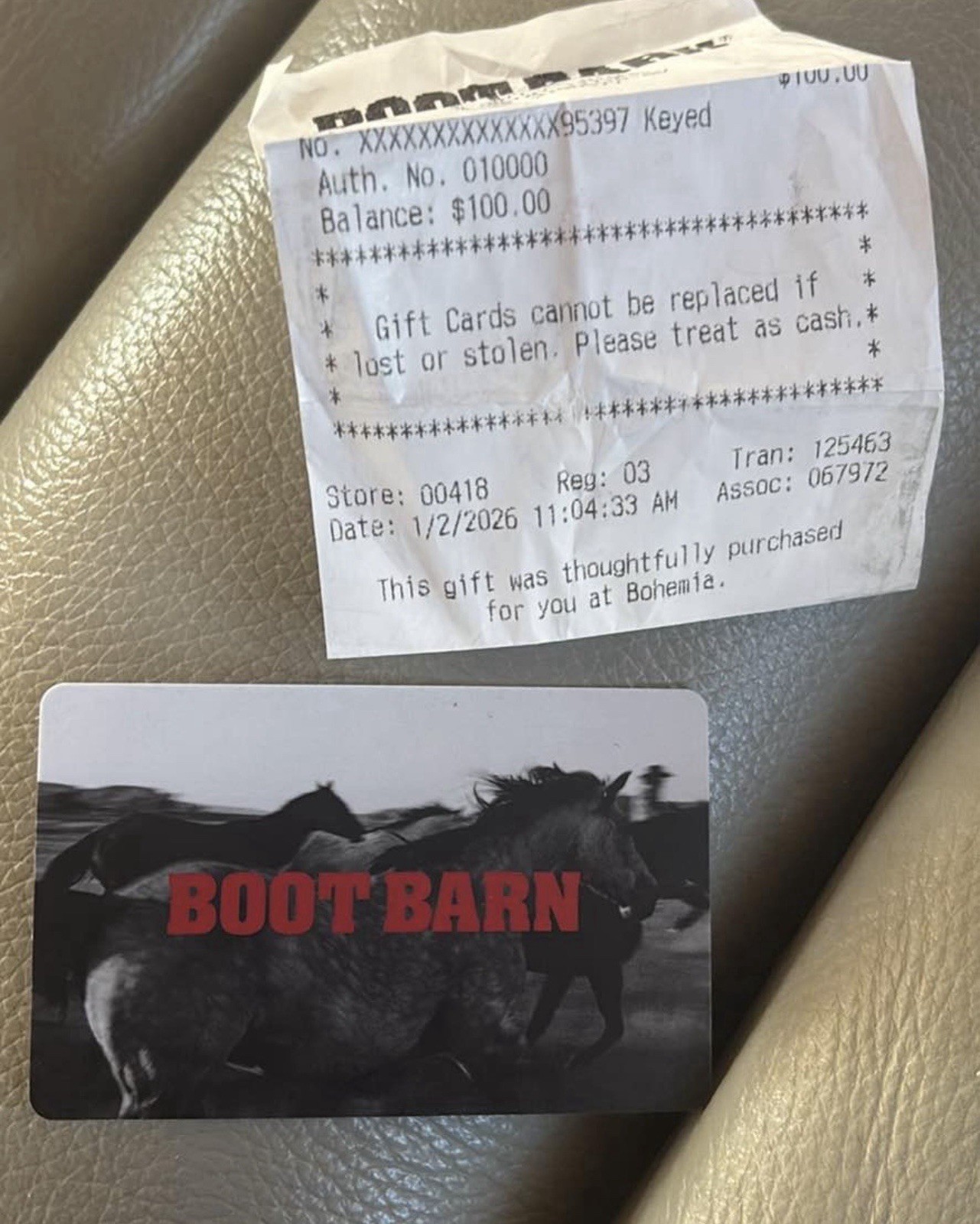 Boot Barn Gift Card $100