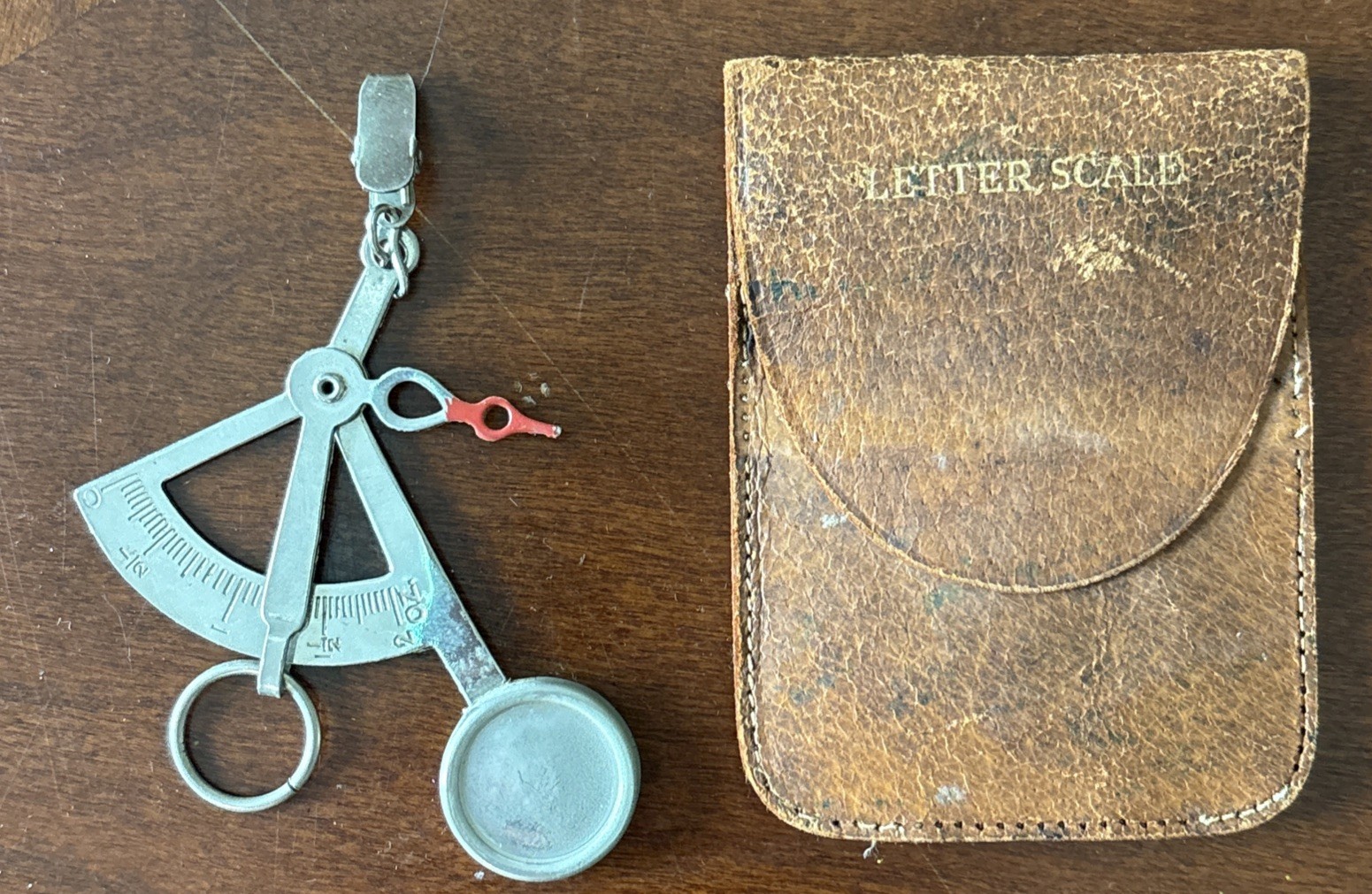 antique vintage post office letter Mail Portable Postal scale With Case