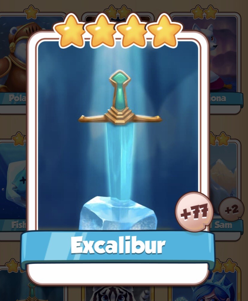 coin master Excalibur card