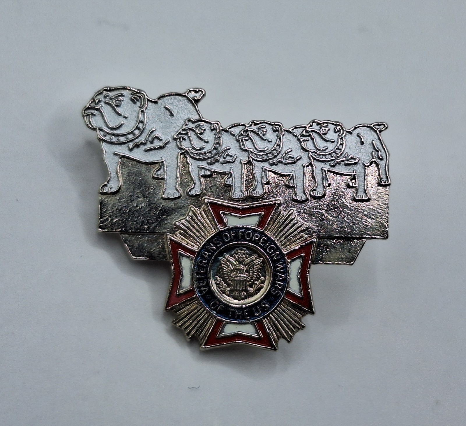 Veterans of Foreign Wars Bull Dogs Pin Lapel Pin Vintage 