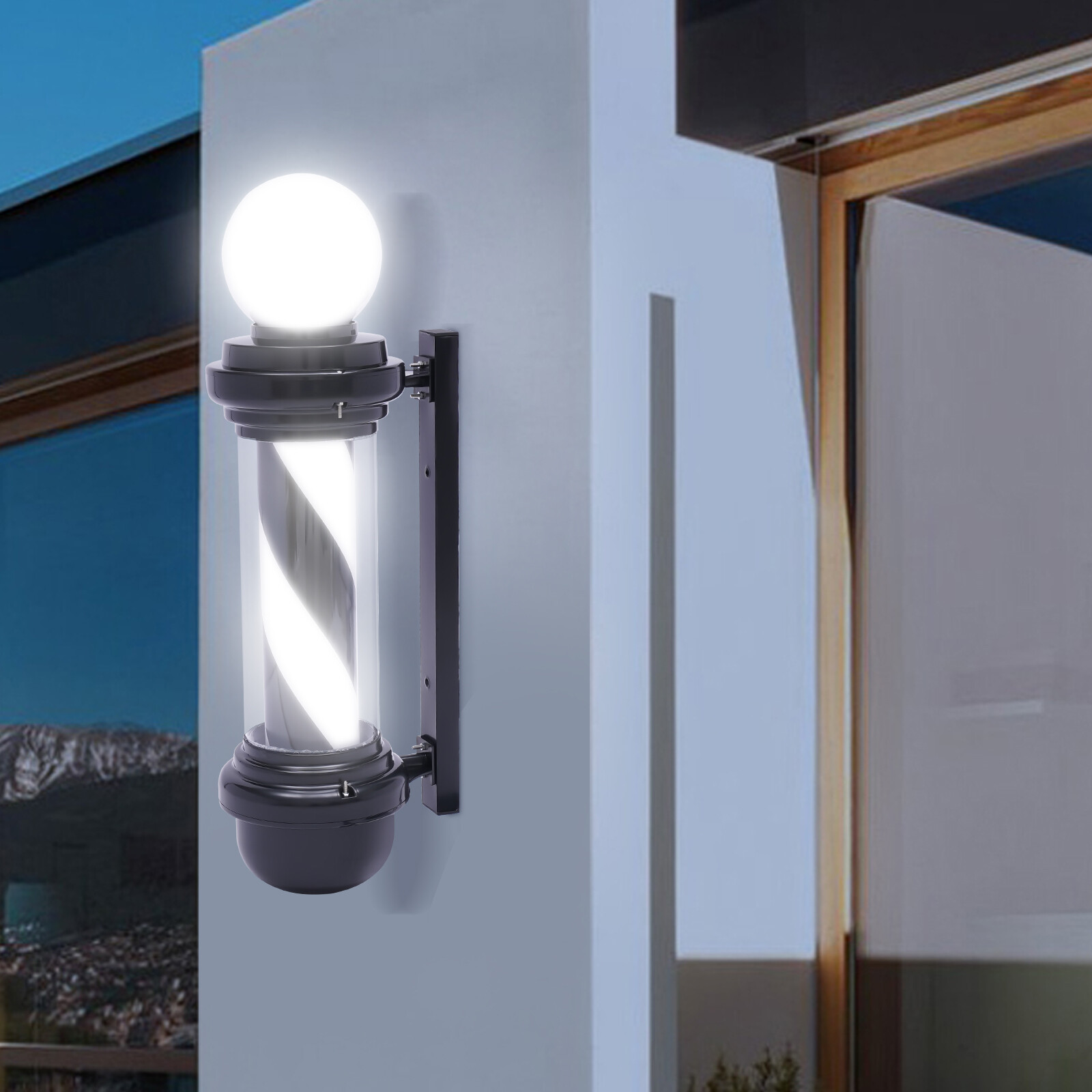 Barber Pole LED Light Traditional Hairdressing Salon Open Sign Light Box Barber