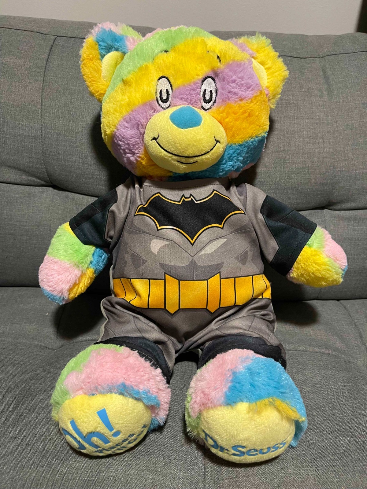 Build A Bear Dr. Seuss Oh The Places You’ll Go Rainbow Bear + Batman Costume