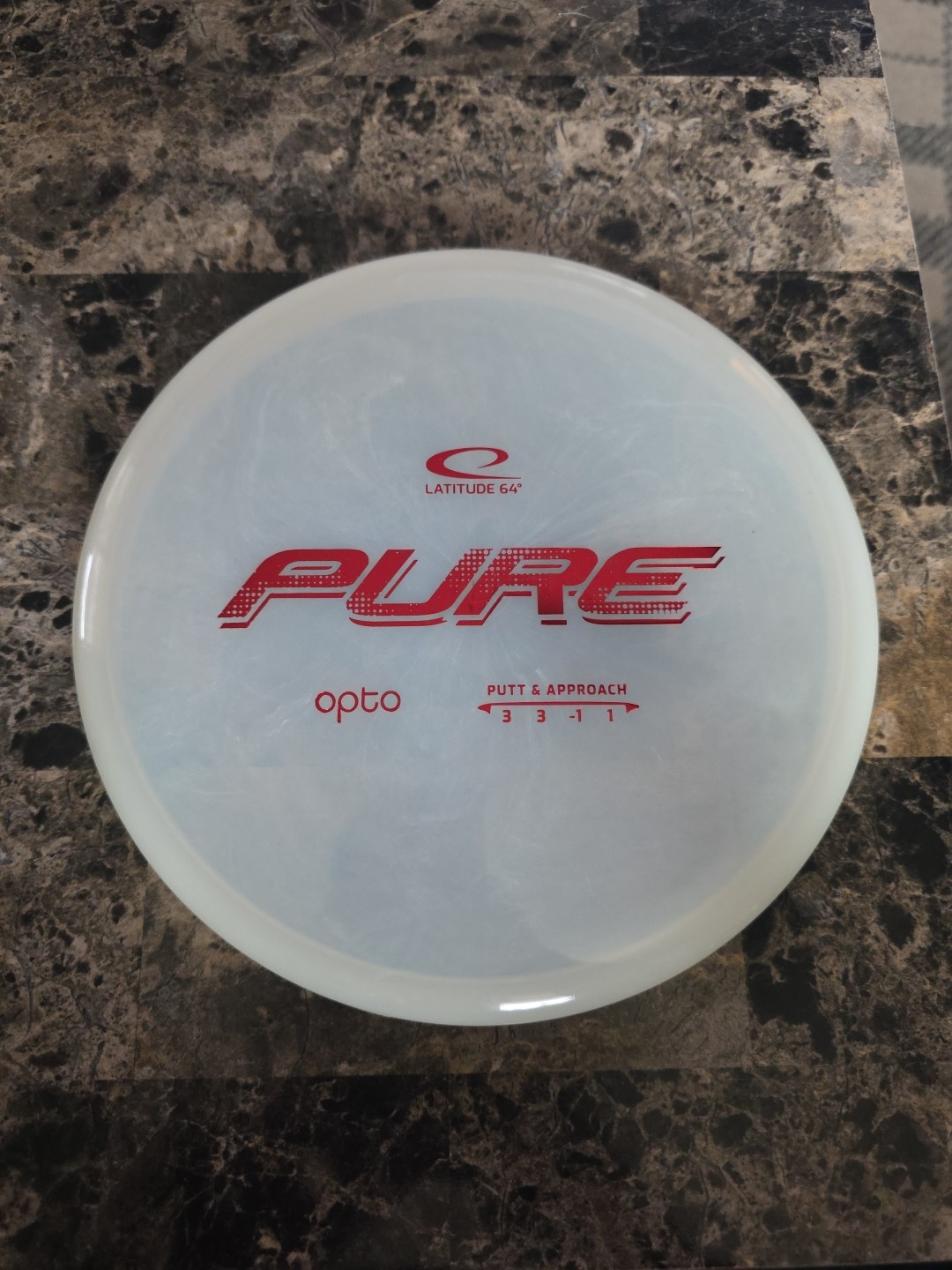 Latitude 64 Pure.  Putt And Approach 175-176g Disc Golf.  NO INK!