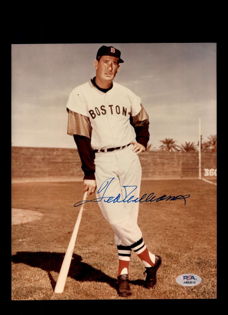 Ted Williams PSA DNA Signed 8x10 Photo Autographed Red Sox