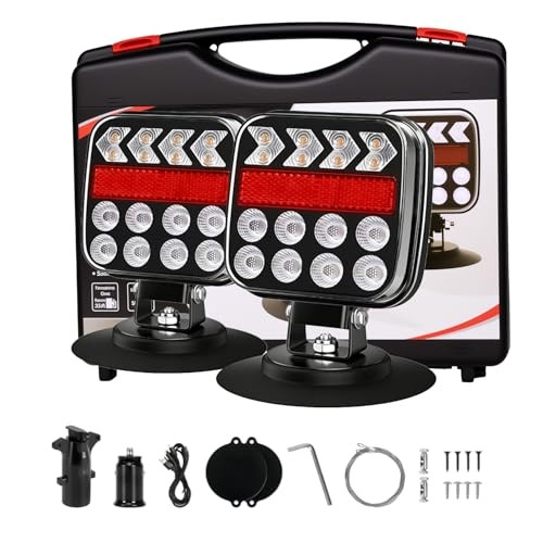  Wireless Trailer Lights Magnetic: USB-C Quick-Charge, Adjustable LED with 