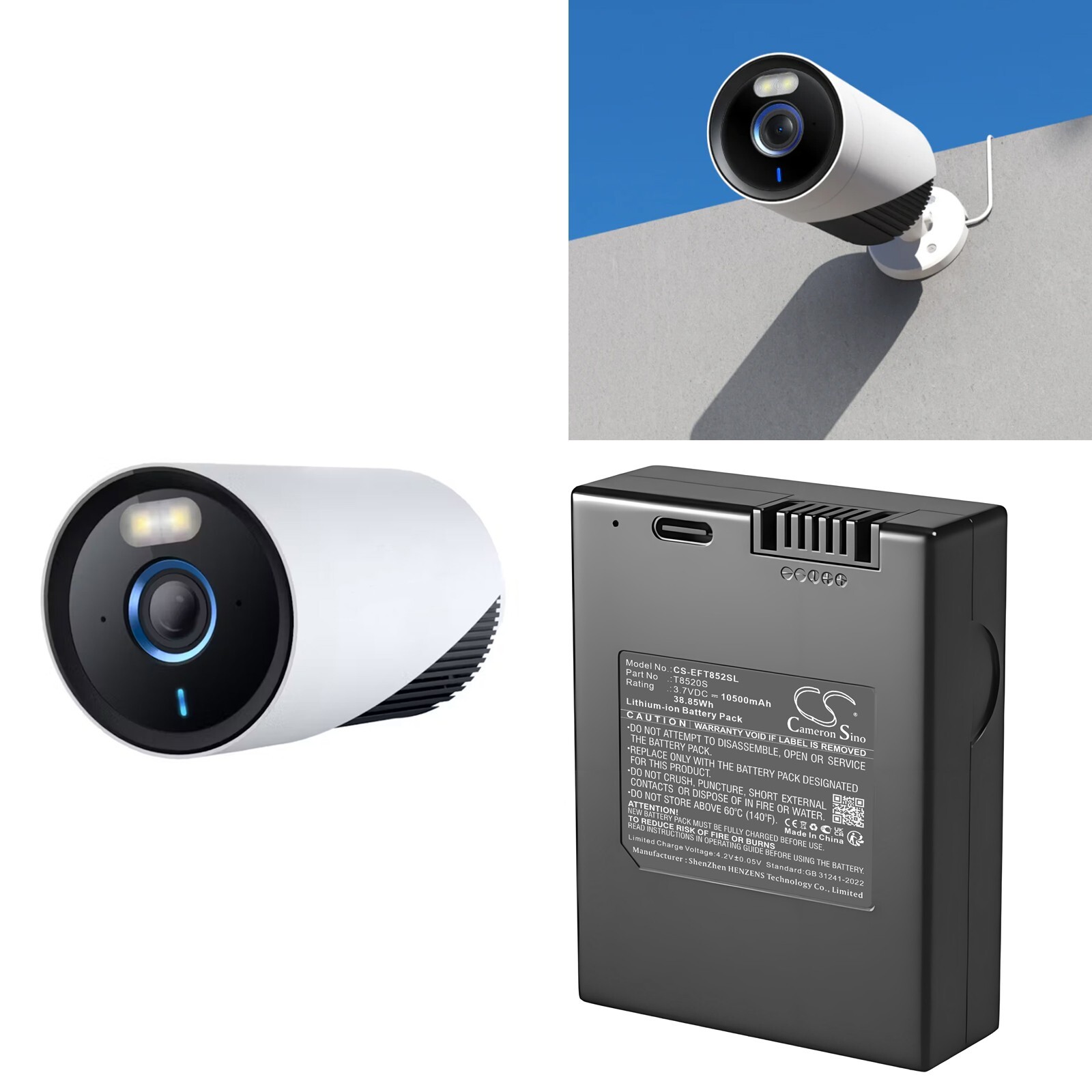 BATTERIE 10500mAh Type T8520S For Eufy E330, EufyCam 3 S230 3-In-1 Video Smart