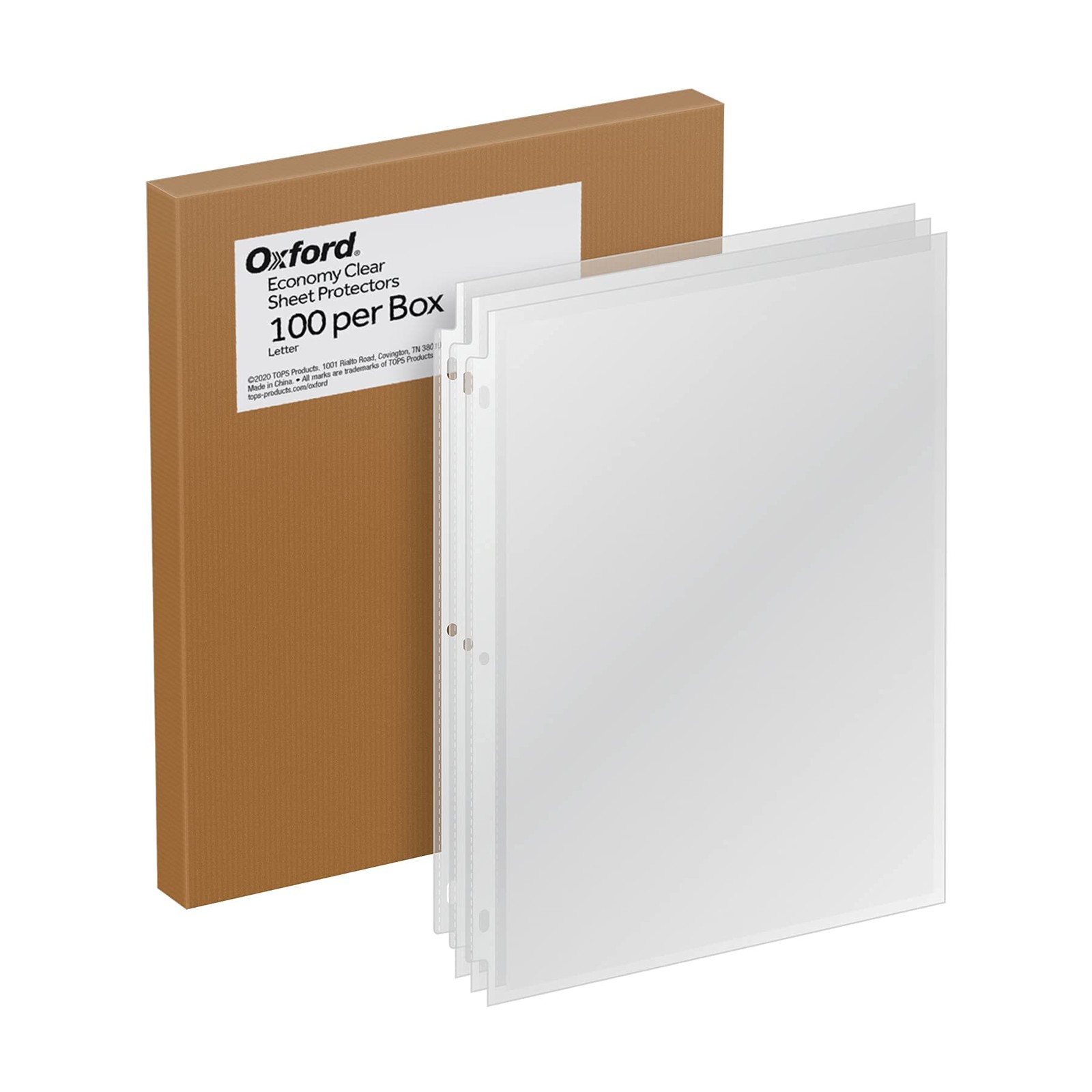 Oxford Sheet Protectors, Clear Finish, Top Load, Letter Size 100 Count, 