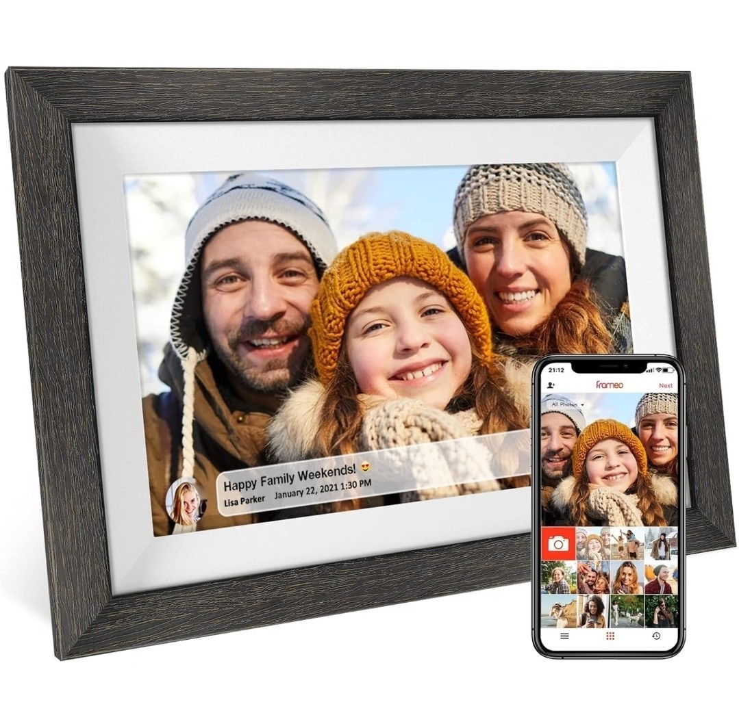 NEW 10.1 In Digital Picture Frame WiFi Smart Photo Frame Wood IPS HD 1280*800