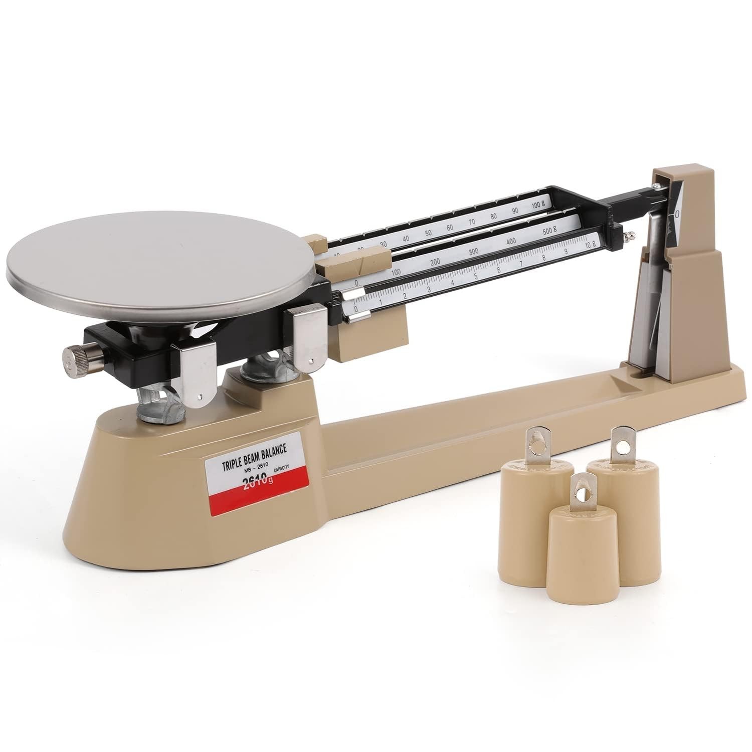 Triple Beam Balance Mechanical Lab Scale 2610g/0.1g with Stainless Steel Weig...