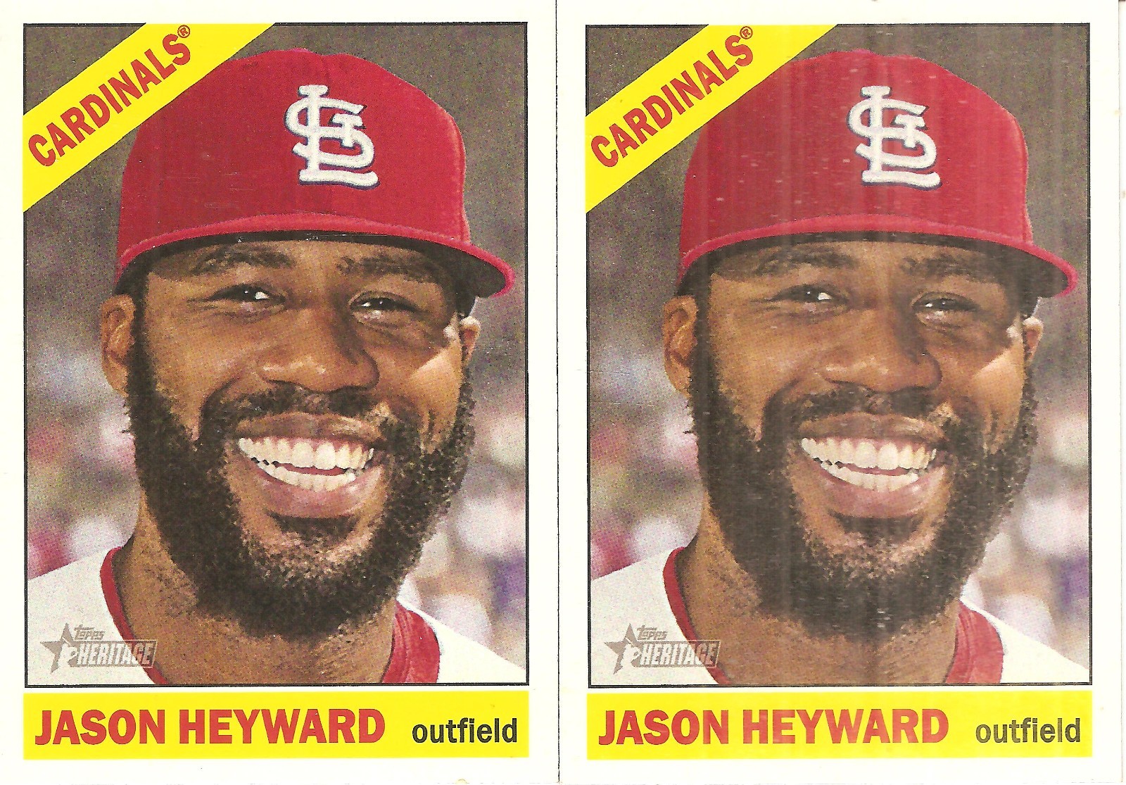 2 CARD 2015 TOPPS HERITAGE JASON HEYWARD BASEBALL CARD LOT