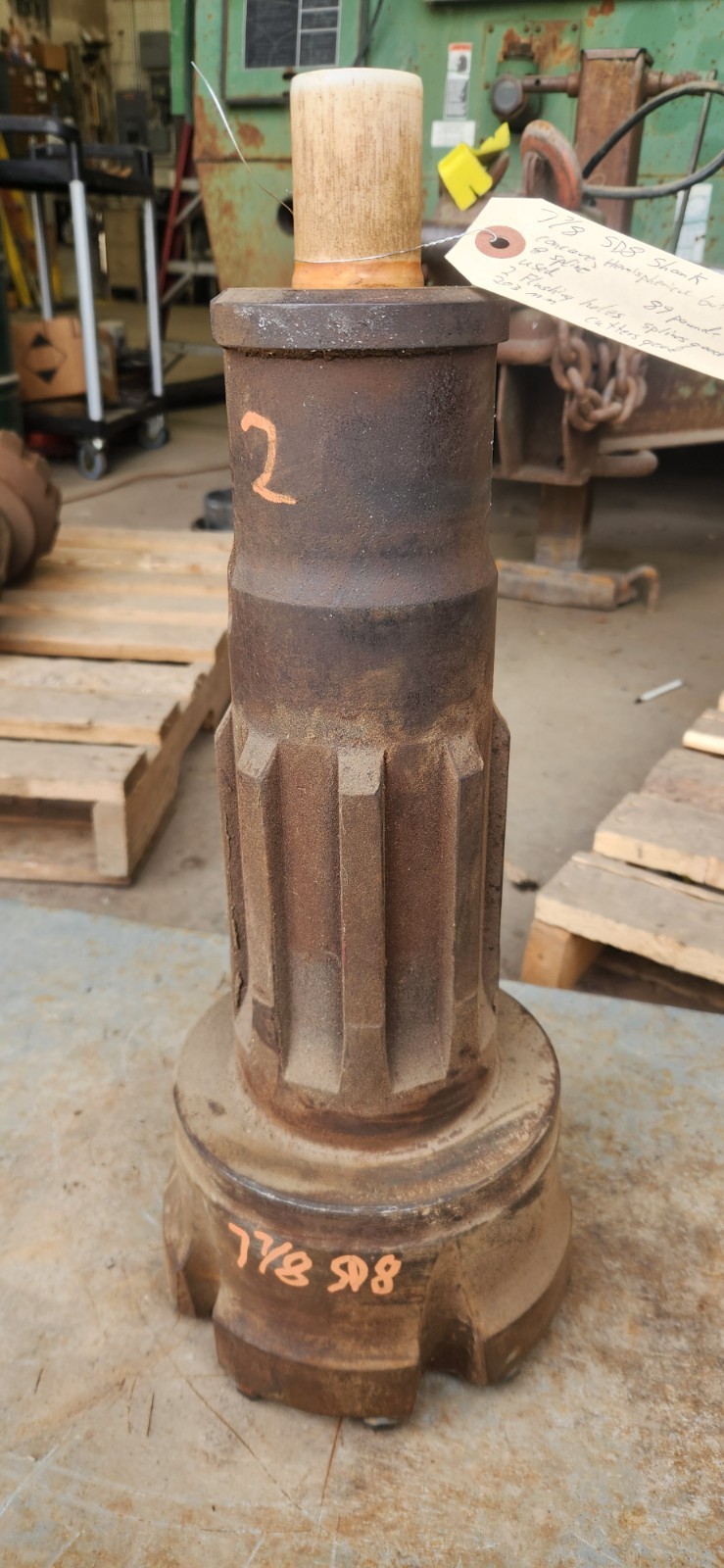 DTH Down The Hole Hammer Bit 7-7/8" SD8 Shank Used Hemispherical Carbide Cutters