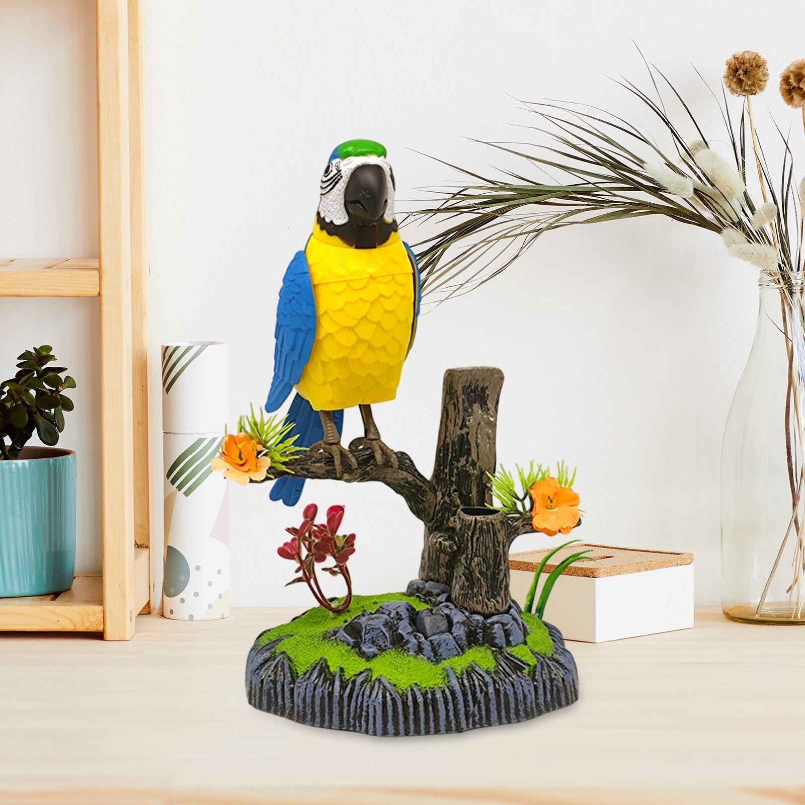 Simulation Bird Toy Electronic Animal Activated Induction Ornament Talking