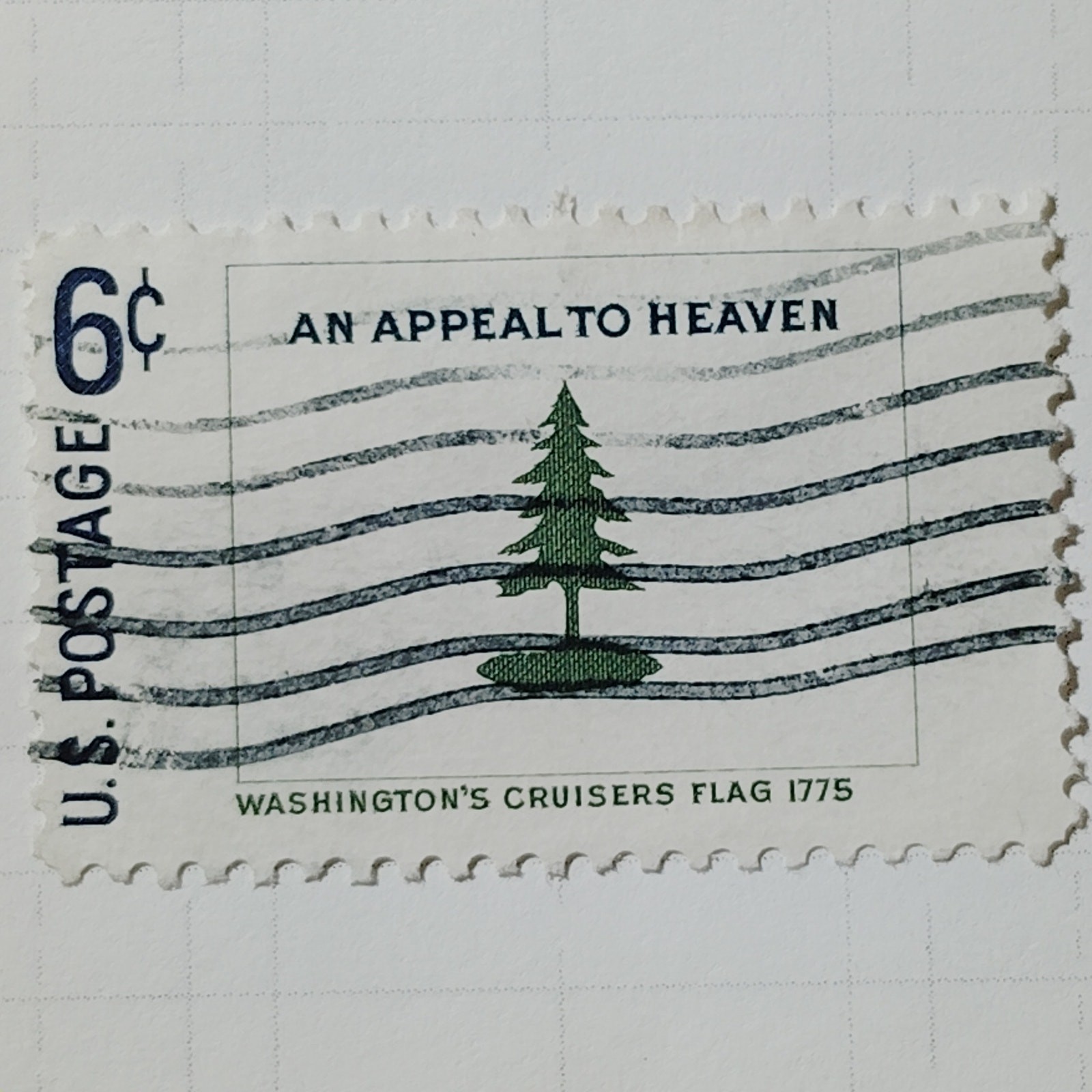 1971 Scott No. 1357 – 9¢ Washington’s Cruisers Flag “An Appeal to Heaven” – Used