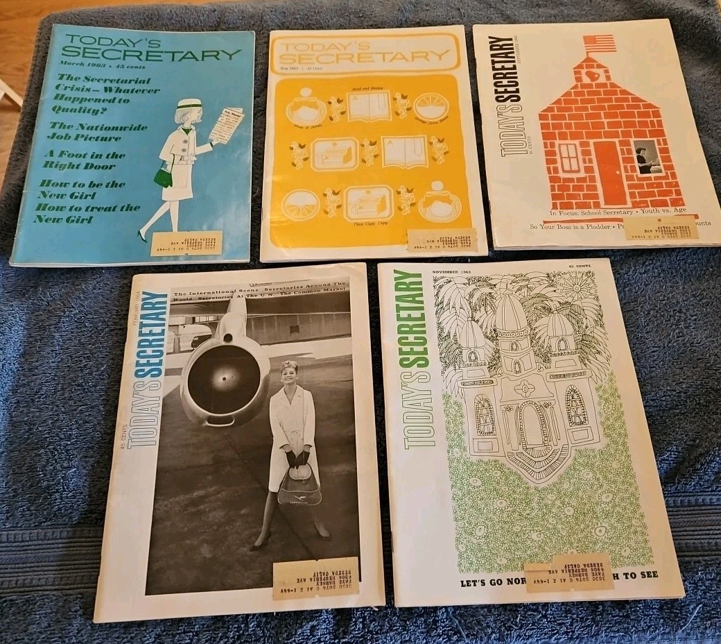 Vintage March 1963-February 1964  “Today’s Secretary” Magazine Lot Of 5