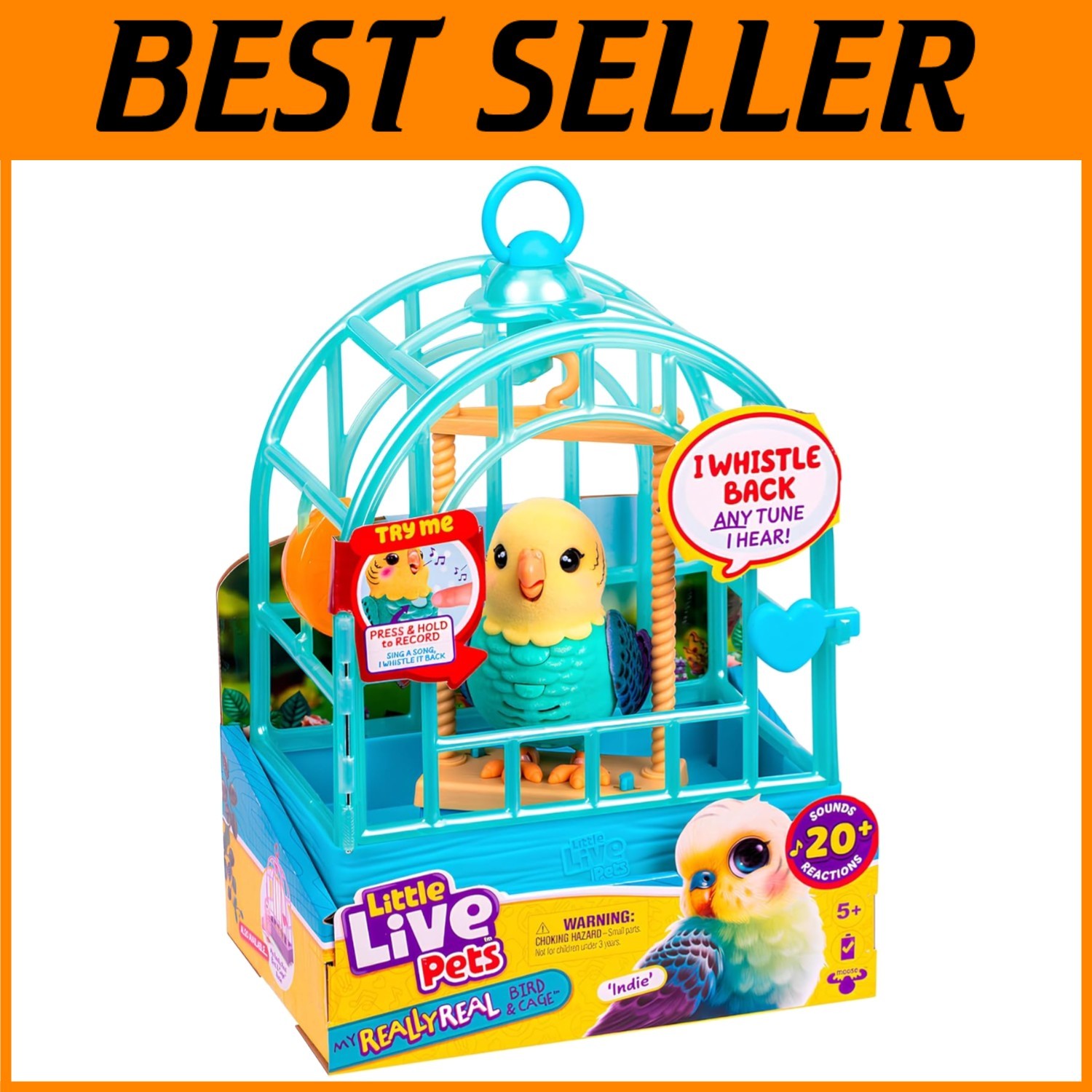 Interactive Indie Bird Toy - 20+ Sounds