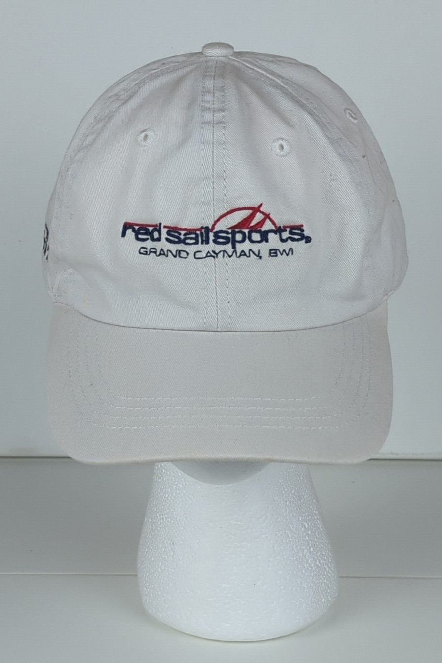 Ahead Sailing Hat Red Sail Sports Grand Cayman SW Strapback Dad Cap White