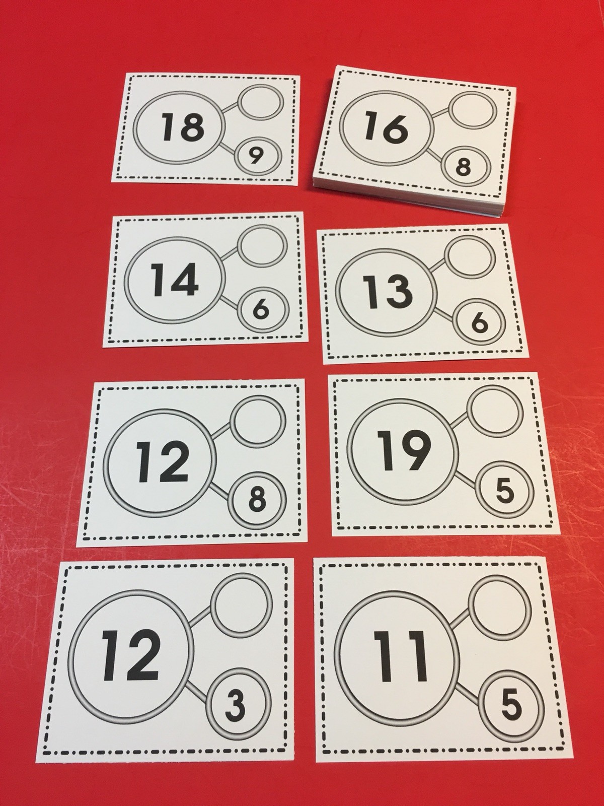 Number Bonds - Cards for Learning Centers 36 Laminated Cards