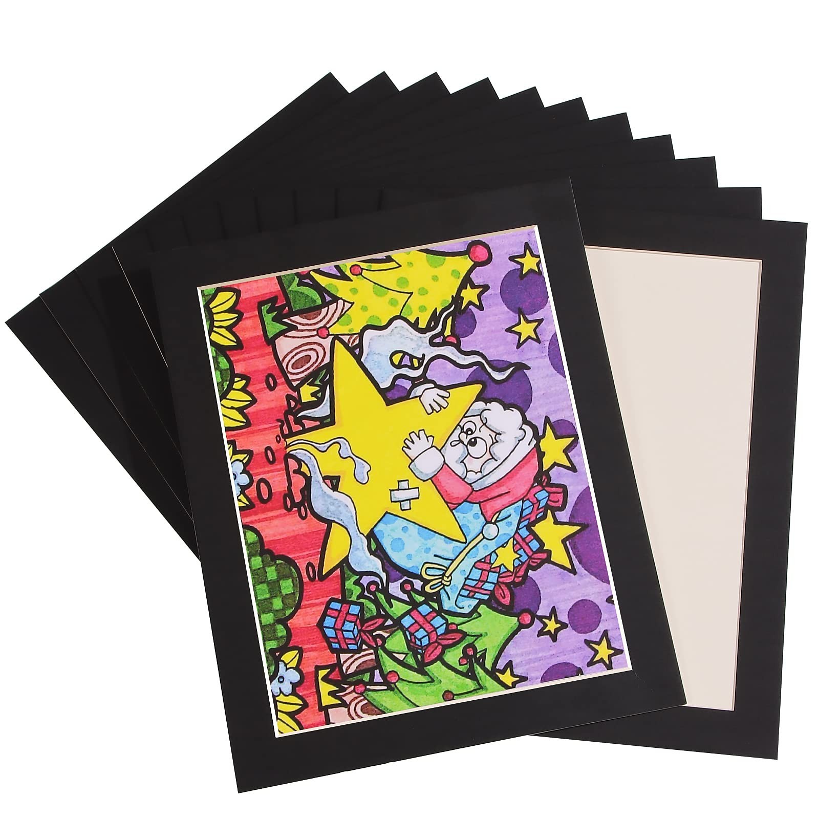 12 Pack A4 Paper Frames for Kids Drawing, Black Cardboard Picture Frame with ...
