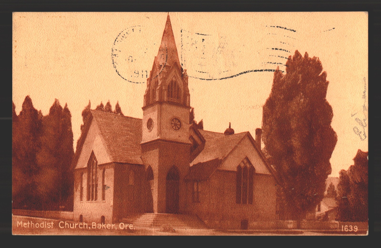 Methodist Church Baker Oregon Postcard Antique c.1910's Pacific Novelty Co