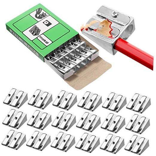 84 Pieces Double Hole Pencil Sharpeners Aluminum Alloy Manual Pencil 