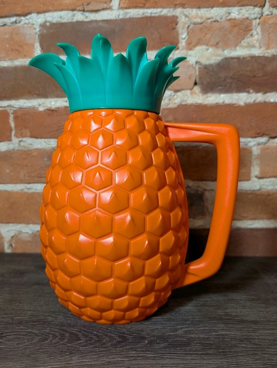 Vintage Minerware Orange Plastic Pineapple Pitcher Tiki Ketch