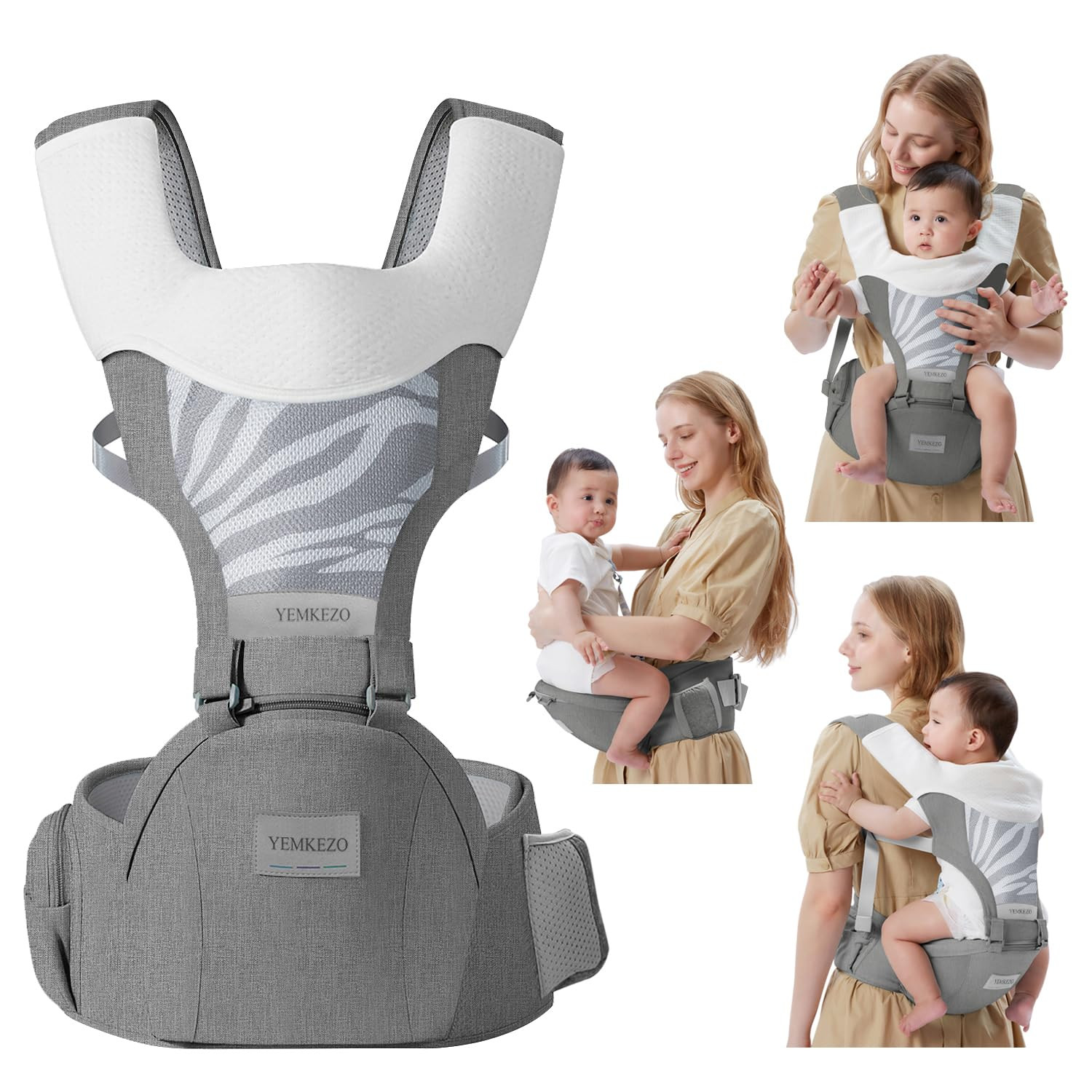 Baby Carrier Newborn to Toddler with Hip Seat, Multifunction Baby Hip, 4-In-1 Er