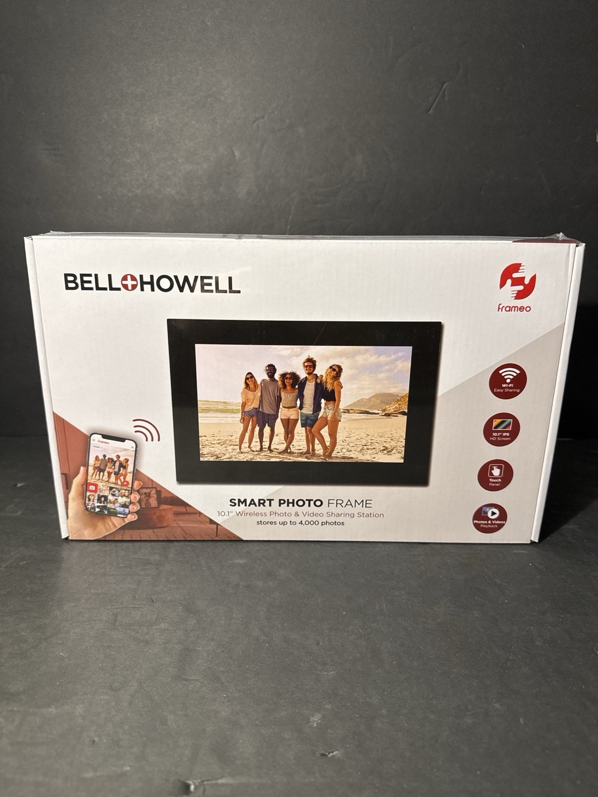 Bell+Howell Smart Photo Frame 10.1” WiFi Digital Frame Touch New In Box