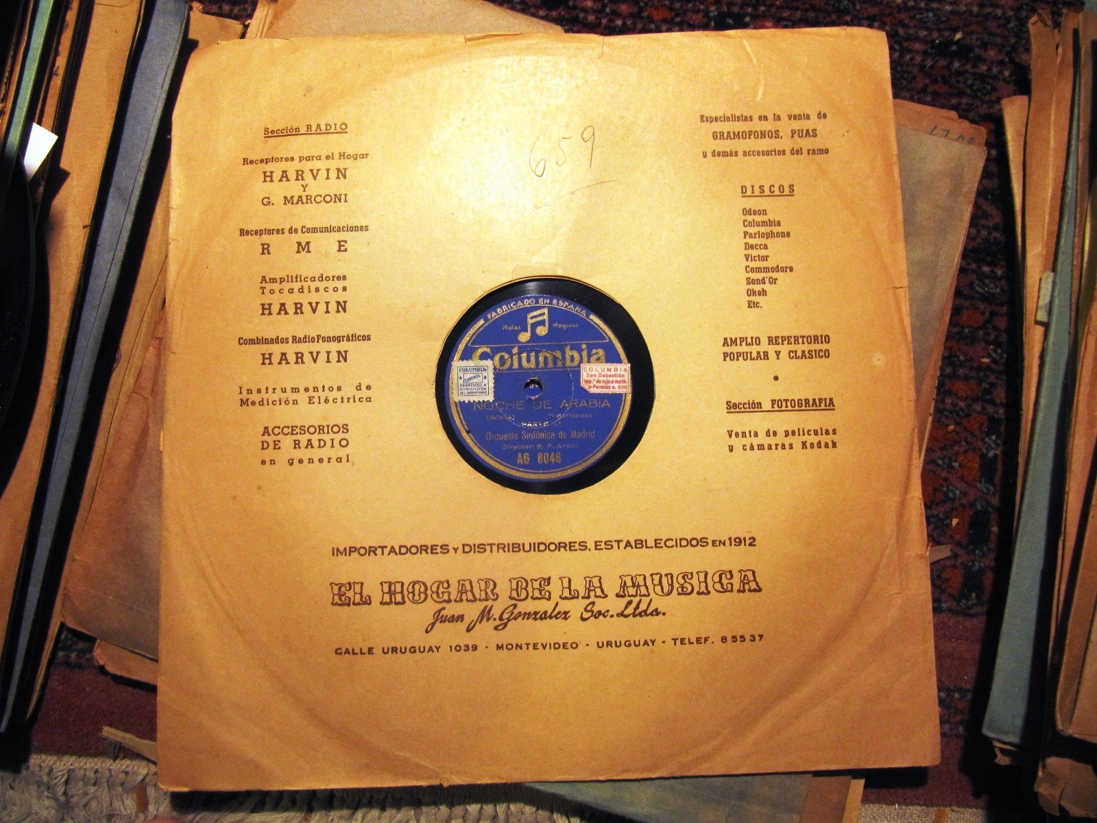 1929 Enrique FERNANDEZ ARBOS composer NOCHE DE ARABIA MADRID SYMPHONY COLUMBIA