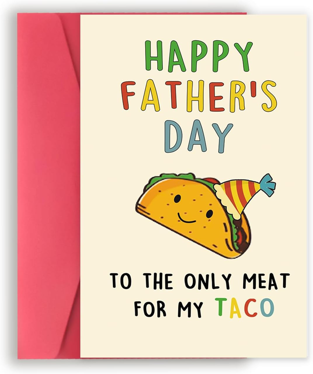 Lovely Taco Father'S Day Card for Dad, Funny Fathers Day Gift for Husband from W