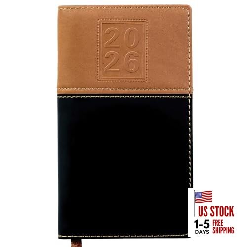 2026 Pocket Planner/Pocket Calendar, 3.5"x6": Includes 14 3.5" x 6" Brown