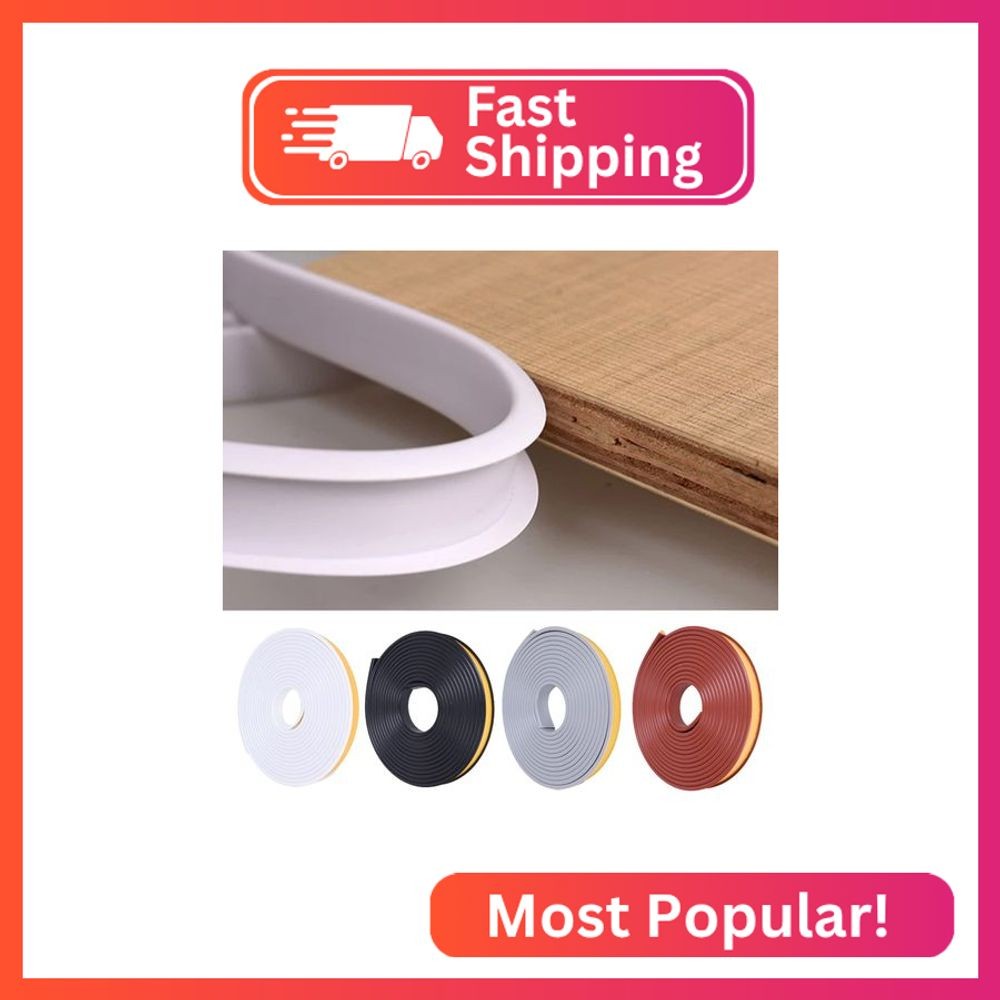 U-Shape Edge Banding, 16.4ft Self Adhesive Veneer Edging,TPE Flexible Furniture 