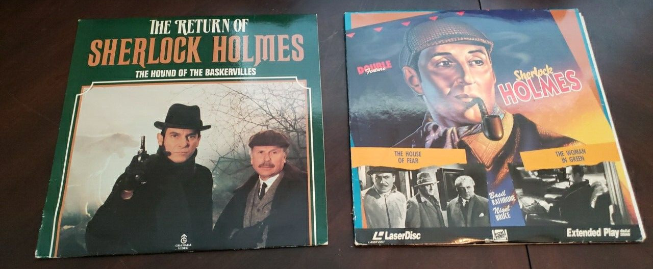 Lot of 2 Sherlock Holmes Laserdiscs Return of and House Fear/Woman Green N2