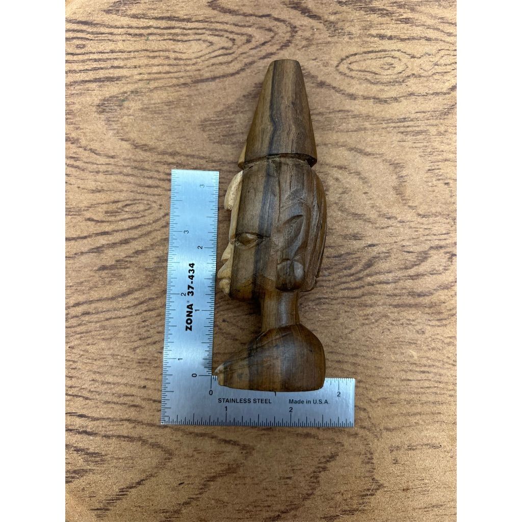 Vintage Hand Carved African Head Bust Sculpture Natural Wood