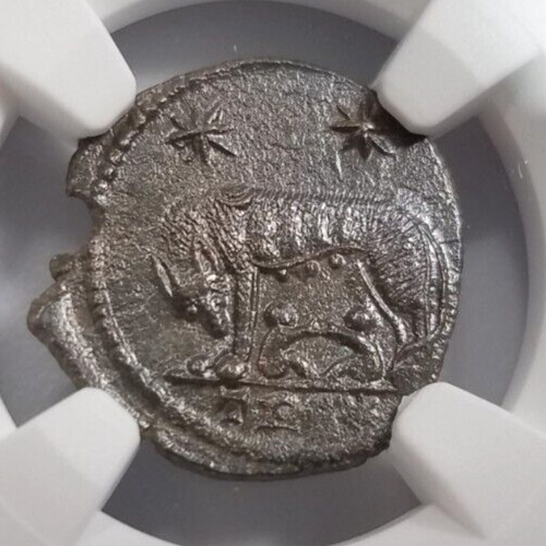 She-Wolf Twins Constantinian NGC AU Roman Empire Nummus Child Remus Romulus Roma